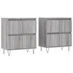 vidaXL Buffets 2 Pièces sonoma gris bois d'ingénierie