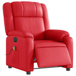 vidaXL Fauteuil de massage inclinable électrique rouge similicuir