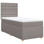 vidaXL Sommier à lattes de lit avec matelas Taupe 100x200 cm Tissu