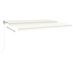 vidaXL Auvent automatique avec capteur de vent et LED 500x300 cm Crème