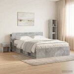 vidaXL Cabinet de Tête de Lit Gris béton Bois d'ingénierie