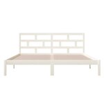 vidaXL Cadre de lit Blanc 135x190 cm Double Bois massif