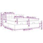 VidaXL Cadre de lit ottoman avec matelas crème 200x200cm tissu