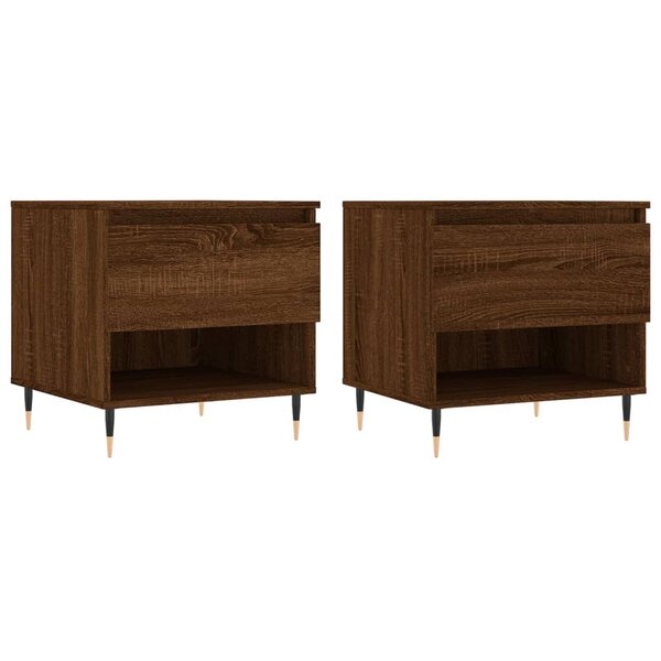 vidaXL Tables basses 2 Pièces chêne marron 50x46x50 cm bois d'ingénierie