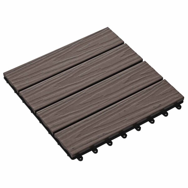 vidaXL Carreau de terrasse 11 pièces Marron foncé 30 x 30 cm WPC