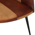 vidaXL Fauteuil avec repose-pieds Marron Cuir véritable et toile