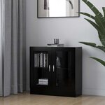 vidaXL Armoire à vitrine noir 82 5x30 5x80 cm Bois d'ingénierie