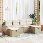 vidaXL Salon de jardin avec coussins 6 Pièces beige résine tressée