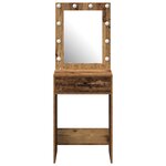 Coiffeuse vidaXL avec lumières LED Bois ancien 50x41x135 cm