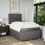 vidaXL Sommier à lattes de lit avec matelas Taupe 120x200 cm Tissu