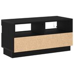 Meuble TV vidaXL avec des lumières LED chêne noir 80x35x40 cm en bois d'ingénierie