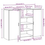 vidaXL Bureau réception chêne artisanal 135x50x103 5cm bois ingénierie