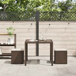 vidaXL Tabourets jardin avec coussins lot de 2 marron résine tressée