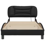 vidaXL Cadre de lit avec LED sans matelas Hvar noir 100x200 cm