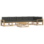 vidaXL Ensemble de canapés d'extérieur 7 Pièces Blanc et anthracite