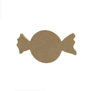 Bonbon en bois MDF à décorer - 13 x 7 cm