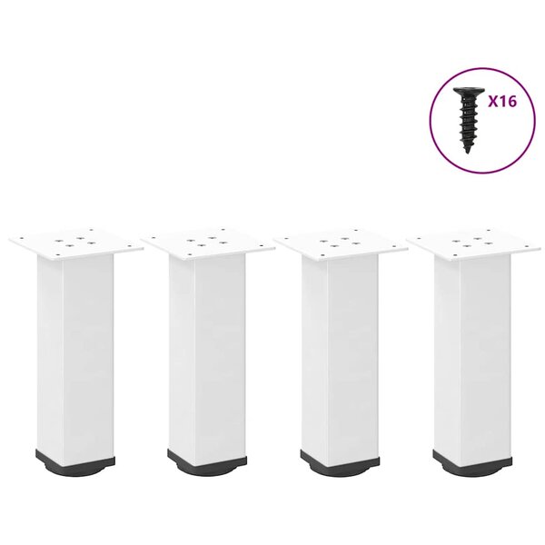 vidaXL Pieds de table basse 4 pièces Blanc 42-44 cm Acier