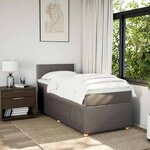 vidaXL Sommier à lattes de lit avec matelas Taupe 100x200 cm Tissu
