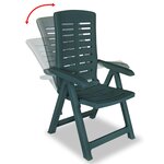 vidaXL Ensemble à manger d'extérieur 9 Pièces Plastique Vert
