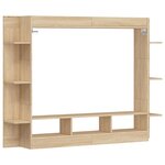 vidaXL Meuble TV chêne sonoma 152x22x113 cm bois d'ingénierie
