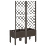 vidaXL Jardinière avec treillis marron 80x40x142 cm PP