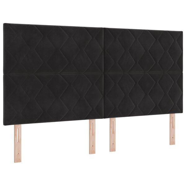 vidaXL Tête de lit LED noire Ensemble de 3 Noir