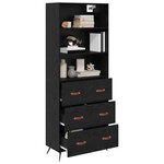 vidaXL Haut Armoire Chêne noir 69 5 x 34 x 180 cm Bois d'ingénierie