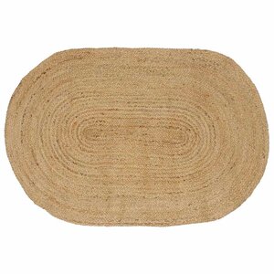 vidaXL Tapis de surface ovale Naturel 205 x 305 cm Jute