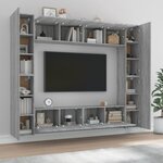 vidaXL Ensemble de meubles TV 8 Pièces Sonoma gris Bois d'ingénierie