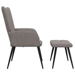 vidaXL Chaise de relaxation avec tabouret Taupe Tissu