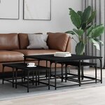 vidaXL Tables basses gigognes 5 Pièces noir bois d'ingénierie