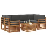 vidaXL Ensemble de canapés d'extérieur 7 Pièces Naturel et Anthracite