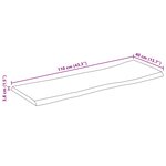 vidaXL Dessus de table 110x40x3 8 cm bord vivant bois massif manguier