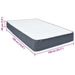 vidaXL Matelas de sommier à lattes 190x140x20 cm mi-doux tissu