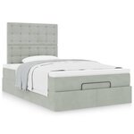vidaXL Cadre de lit ottoman avec matelas gris clair 120x190 cm velours