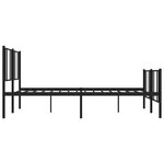 vidaXL Cadre de lit métal sans matelas avec pied de lit noir 180x200cm