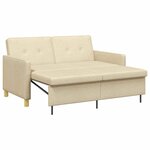 vidaXL Canapé-lit escamotable Crème Tissu