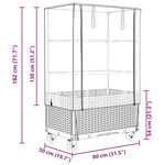 vidaXL Jardinière surélevée avec housse et roues aspect rotin