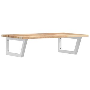 vidaXL Étagère de vasque murale acier et bois massif d'acacia