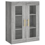 vidaXL Buffet haut Sonoma gris 69 5x34x180 cm Bois d'ingénierie