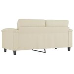 vidaXL Canapé à 2 places Crème 140 cm Similicuir