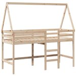 vidaXL Lit superposé et échelle et toit 90x190 cm bois de pin massif