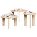 vidaXL Table basse 3 Pièces Naturel Bois massif en pin