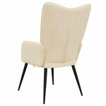 vidaXL Chaise de relaxation Crème Tissu