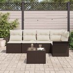 vidaXL Ensemble de canapé de jardin 6 Pièces Marron polyrotin