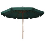 vidaXL Parasol avec mât en bois 330 cm Vert