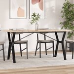 vidaXL Table à manger cadre en Y 160x80x75 5 cm bois pin massif fonte