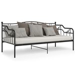 vidaXL Cadre de canapé-lit sans matelas noir métal 90x200 cm