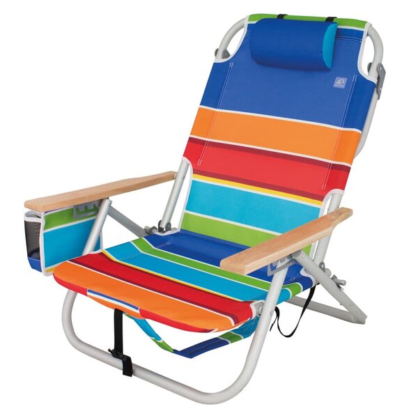 Eurotrail Chaise de plage 2 en 1 Sete rayures colorées