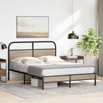 vidaXL Cadre de lit sans matelas 140x200 cm chêne fumé bois ingénierie